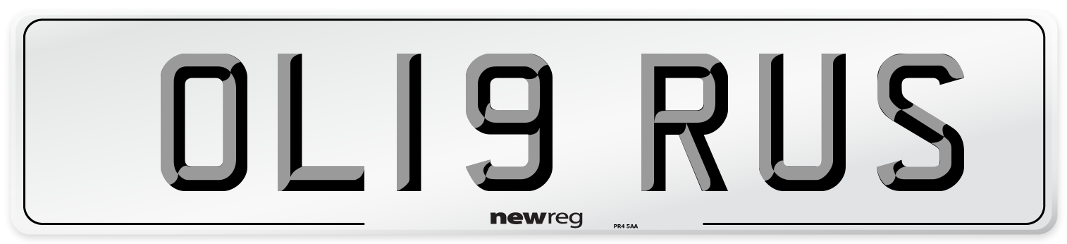 OL19 RUS Number Plate from New Reg